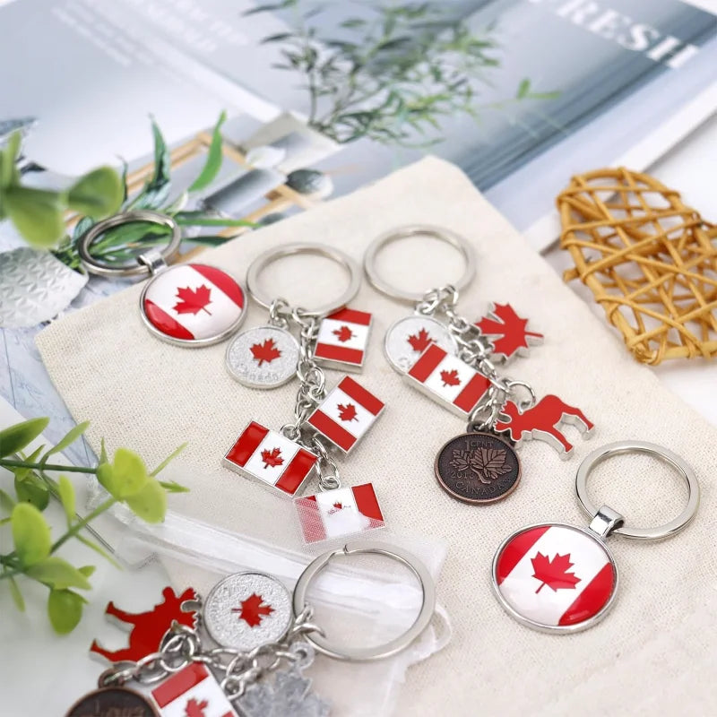 1/3/12PCS Canadian National Flag Keychains, Canada Souvenirs, Decorative Hanging Key Chain Flag Key Ring For Friends Family - www.Shopthatapp.com
