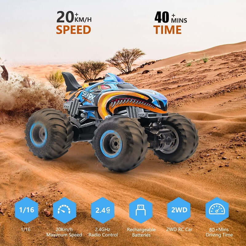 KidsToyLover 2.4G Monster RC Truck - Light, Sound & Spray Stunt Car | Ideal Gift - www.Shopthatapp.com