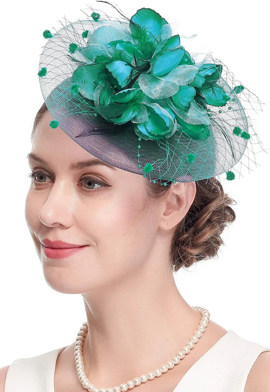 Lady Fancy Mesh Wedding Fascinators Hats for Womens Headwear Veil Flower Cocktail Tea Party Church Derby Hat Chapeu Feminino - www.Shopthatapp.com