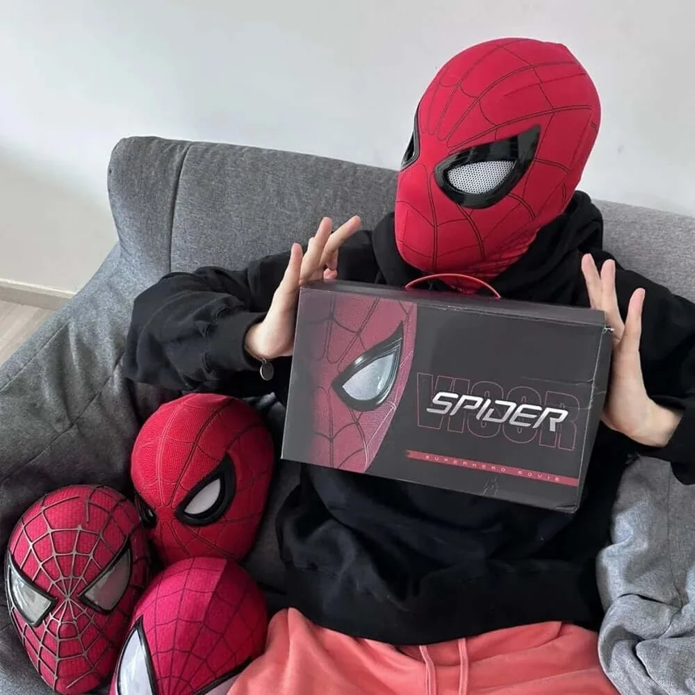 Authentic Spider-Man Electronic Mask with Moving Eyes: 1:1 Cosplay Headgear - Kidstoylover's Remote Control & Elastic Toy for Adults and Kids - Perfect Gift for Superhero Fans - www.Shopthatapp.com