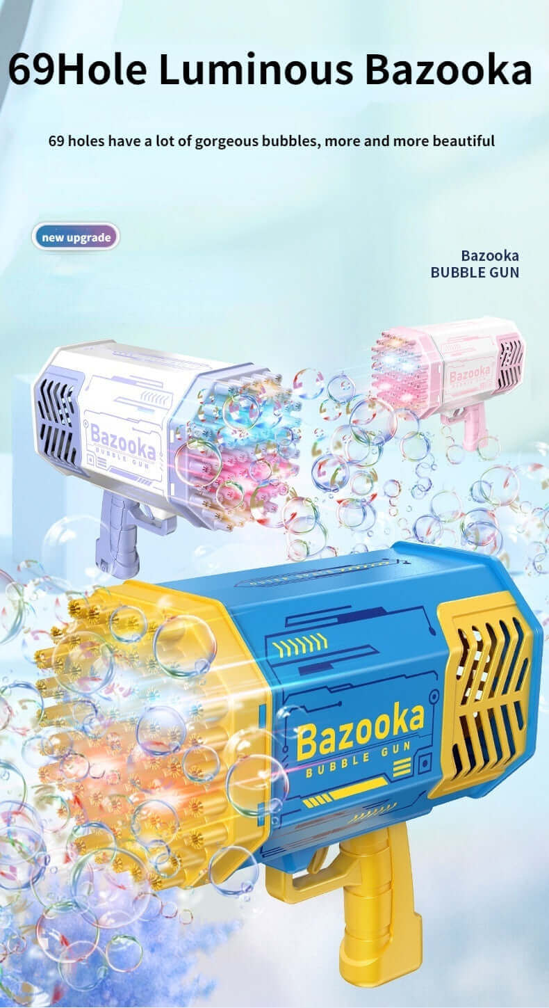 69-Hole Bubble Gun Rocket - Automatic Blower with Lights for Kids | Perfect Gift - www.Shopthatapp.com