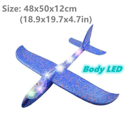 50CM Foam Glider Airplane Toy with LED Lights - Hand Throw Outdoor Fun for Kids - www.Shopthatapp.com