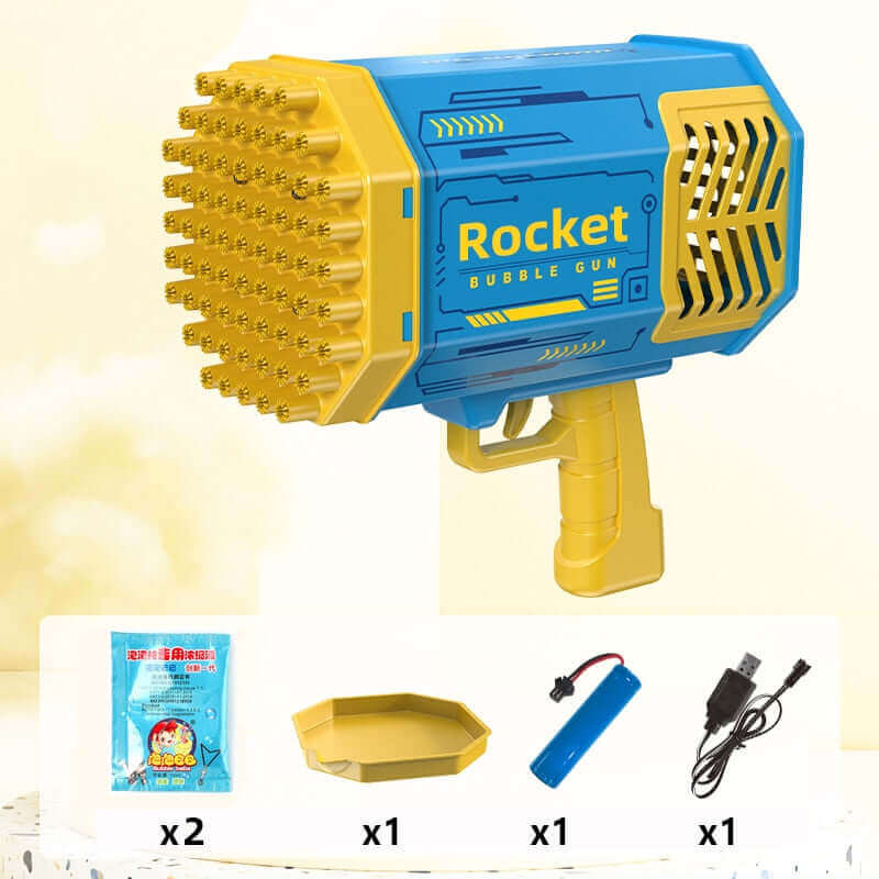 69-Hole Bubble Gun Rocket - Automatic Blower with Lights for Kids | Perfect Gift - www.Shopthatapp.com