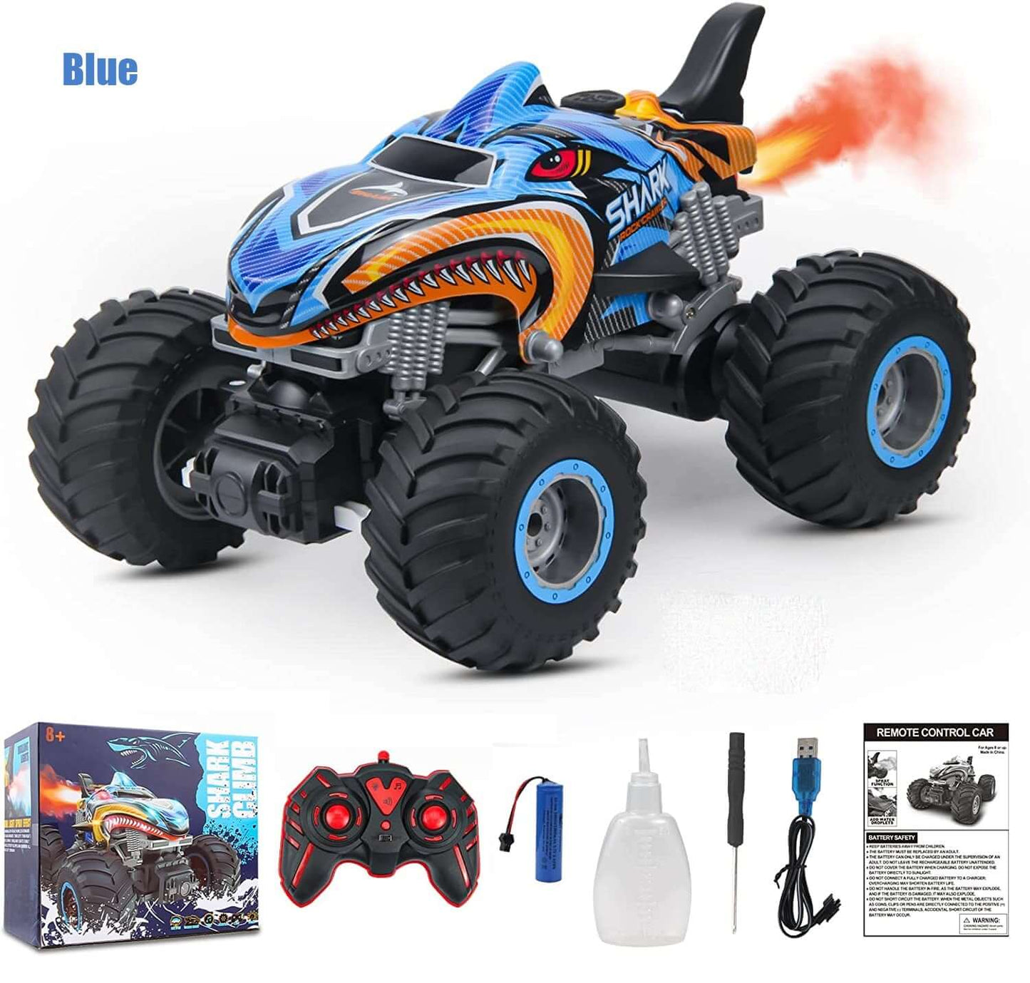 KidsToyLover 2.4G Monster RC Truck - Light, Sound & Spray Stunt Car | Ideal Gift - www.Shopthatapp.com