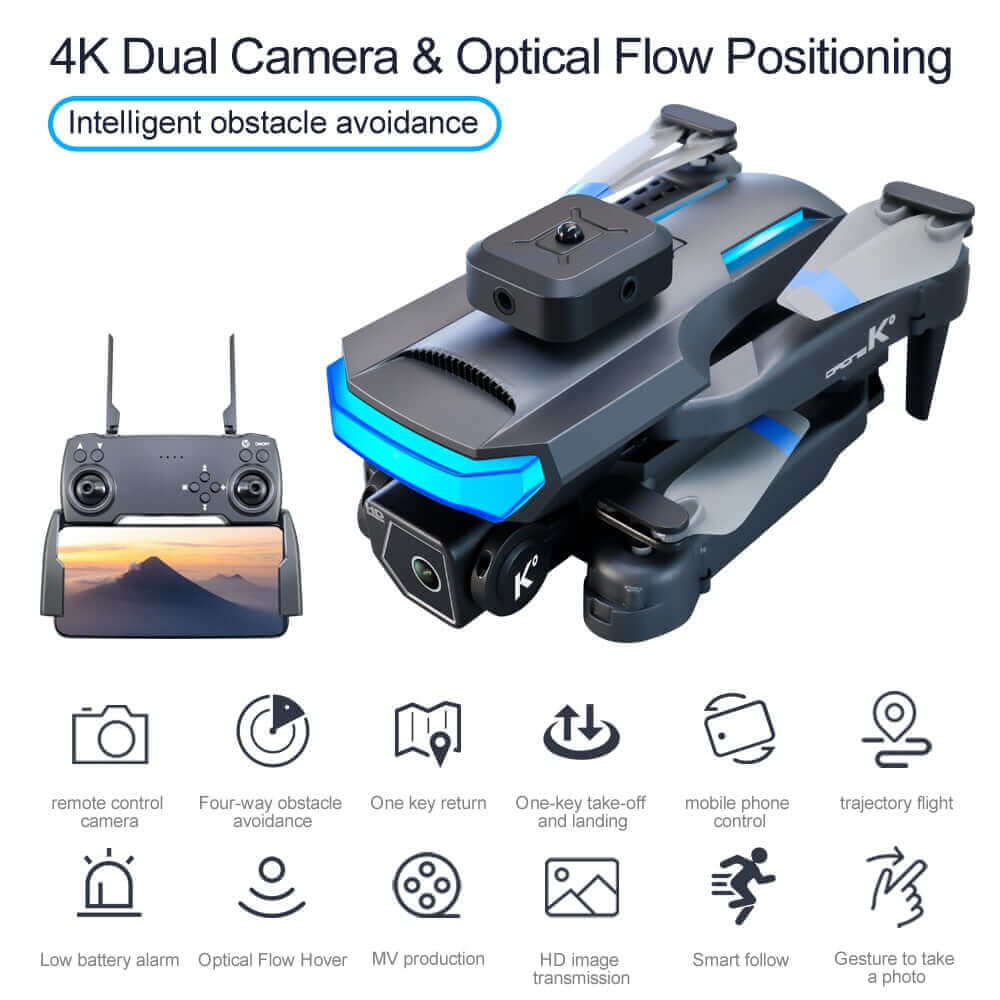 K-HD Dual Lens 4K Aerial Photography Drone - Optical Flow Positioning RC Quadcopter Toy - www.Shopthatapp.com