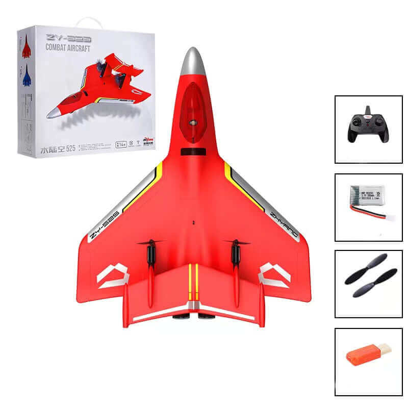 Planeur télécommandé 3-en-1 Kidstoylover : mer, terre et air - Mousse EPP imperméable, équilibre intelligent