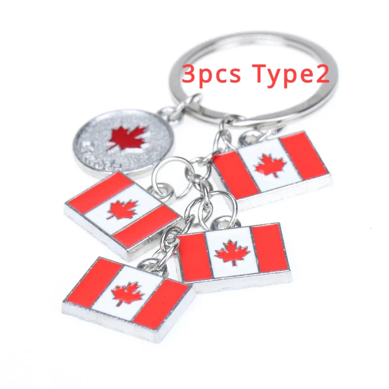 1/3/12PCS Canadian National Flag Keychains, Canada Souvenirs, Decorative Hanging Key Chain Flag Key Ring For Friends Family - www.Shopthatapp.com