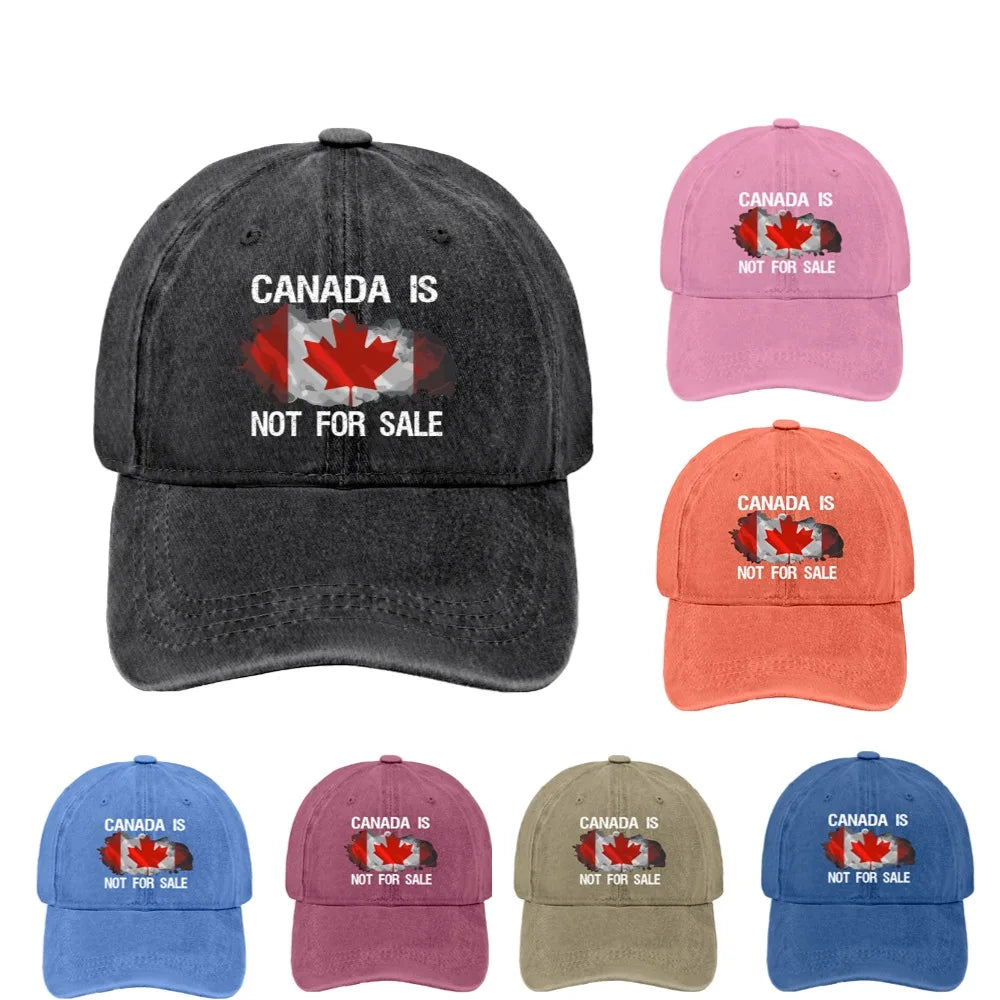 Canada Is Not for Sale Hat Retro Letter Embroidery Breathable Baseball Cap Outdoor Sports Trucker Hat for Hiking Fishing Sun Hat - www.Shopthatapp.com