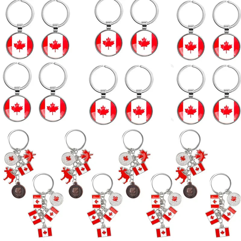 1/3/12PCS Canadian National Flag Keychains, Canada Souvenirs, Decorative Hanging Key Chain Flag Key Ring For Friends Family - www.Shopthatapp.com