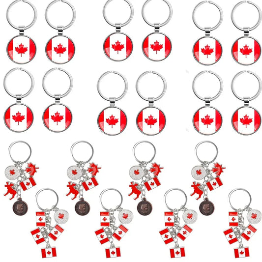 1/3/12PCS Canadian National Flag Keychains, Canada Souvenirs, Decorative Hanging Key Chain Flag Key Ring For Friends Family - www.Shopthatapp.com