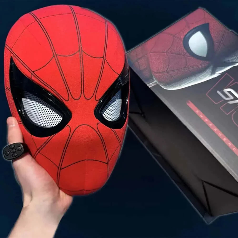 Authentic Spider-Man Electronic Mask with Moving Eyes: 1:1 Cosplay Headgear - Kidstoylover's Remote Control & Elastic Toy for Adults and Kids - Perfect Gift for Superhero Fans - www.Shopthatapp.com
