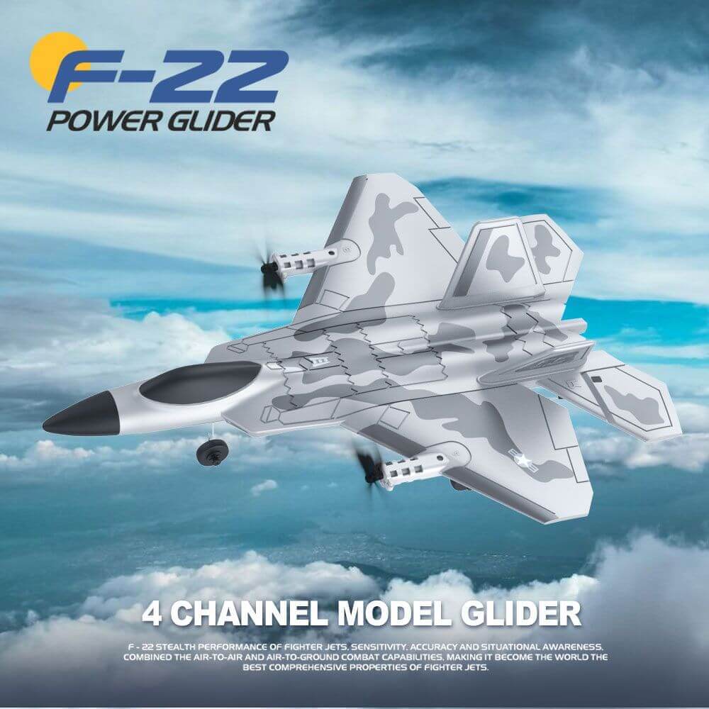 Fixed Wing 2.4G 4 Channel Kid Boy Gift BM16 for F22 Raptor RC Glider Plane Toy EPP Foam Remote Control Airplane - www.Shopthatapp.com