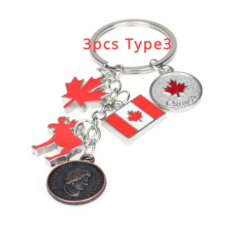 1/3/12PCS Canadian National Flag Keychains, Canada Souvenirs, Decorative Hanging Key Chain Flag Key Ring For Friends Family - www.Shopthatapp.com