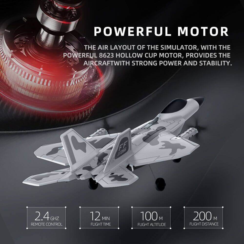 Fixed Wing 2.4G 4 Channel Kid Boy Gift BM16 for F22 Raptor RC Glider Plane Toy EPP Foam Remote Control Airplane - www.Shopthatapp.com