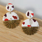 SOL Earrings.  White Polymer Clay Terrazzo earrings with brass Sun Rays-Jewellery-www.Shopthatapp.com-Alma Rosa Jewelry