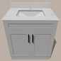 30-Inch Shaker Bathroom Vanity — White or Gray | Plywood Cabinet, Solid-Wood Doors, Soft-Close 3-Way Clip-On Hinges, Natural Wood Interior - www.Shopthatapp.com