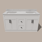 60-Inch Double Sink Shaker Bathroom Vanity — White or Gray | Plywood Cabinet, Solid-Wood Doors, Soft-Close 3-Way Clip-On Hinges | Center Drawers - www.Shopthatapp.com
