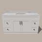 60-Inch Single Sink Shaker Bathroom Vanity — White or Gray | Plywood Cabinet, Solid-Wood Doors, Soft-Close 3-Way Clip-On Hinges | 4 Drawers, Center Double Doors - www.Shopthatapp.com