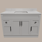 48-Inch Shaker Bathroom Vanity — White or Gray | Plywood Cabinet, Solid-Wood Doors, Soft-Close 3-Way Clip-On Hinges - www.Shopthatapp.com