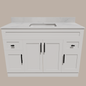 48-Inch Shaker Bathroom Vanity — White or Gray | Plywood Cabinet, Solid-Wood Doors, Soft-Close 3-Way Clip-On Hinges - www.Shopthatapp.com