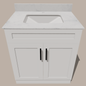 30-Inch Shaker Bathroom Vanity — White or Gray | Plywood Cabinet, Solid-Wood Doors, Soft-Close 3-Way Clip-On Hinges, Natural Wood Interior - www.Shopthatapp.com