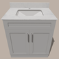 30-Inch Shaker Bathroom Vanity — White or Gray | Plywood Cabinet, Solid-Wood Doors, Soft-Close 3-Way Clip-On Hinges, Natural Wood Interior - www.Shopthatapp.com