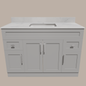 48-Inch Shaker Bathroom Vanity — White or Gray | Plywood Cabinet, Solid-Wood Doors, Soft-Close 3-Way Clip-On Hinges - www.Shopthatapp.com