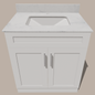30-Inch Shaker Bathroom Vanity — White or Gray | Plywood Cabinet, Solid-Wood Doors, Soft-Close 3-Way Clip-On Hinges, Natural Wood Interior - www.Shopthatapp.com