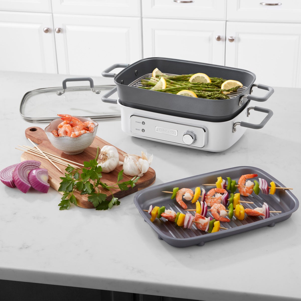 STACK5 Multifunctional Grill with Glass Lid-Kitchen appliance-www.Shopthatapp.com-Snake Oil Guru