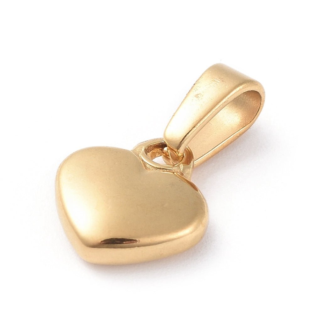Gold puffy heart charm