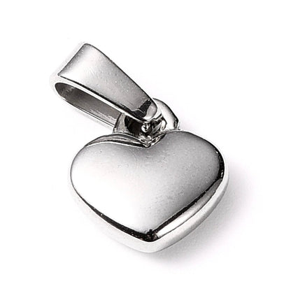 Breloque en forme de cœur gonflé en argent