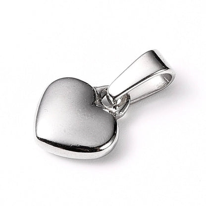 Breloque en forme de cœur gonflé en argent