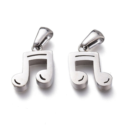 Silver music note charm - www.Shopthatapp.com