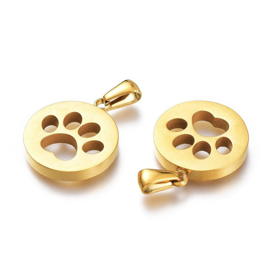 Gold Paw print charm - www.Shopthatapp.com