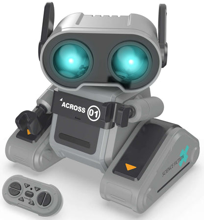 STEMTRON RC Robot Toy - Rechargeable, Auto Demo, Dance, Music, LED Eyes, 3 Colors - www.Shopthatapp.com #