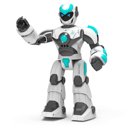 STEMTRON Voice & Gesture Robot for Kids - Programmable, Blue/White, Rechargeable - www.Shopthatapp.com #