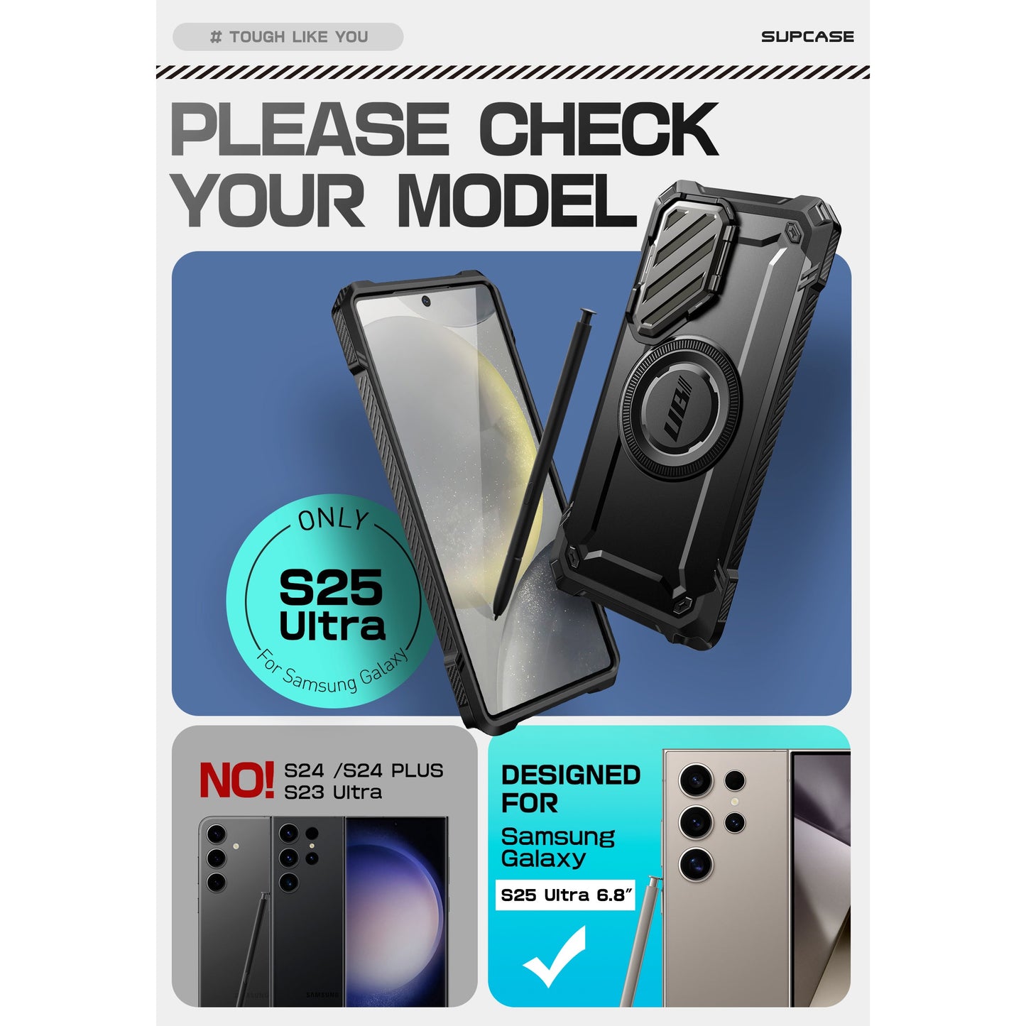 Galaxy S25 Ultra Unicorn Beetle MAG XT Bumper Case -Black