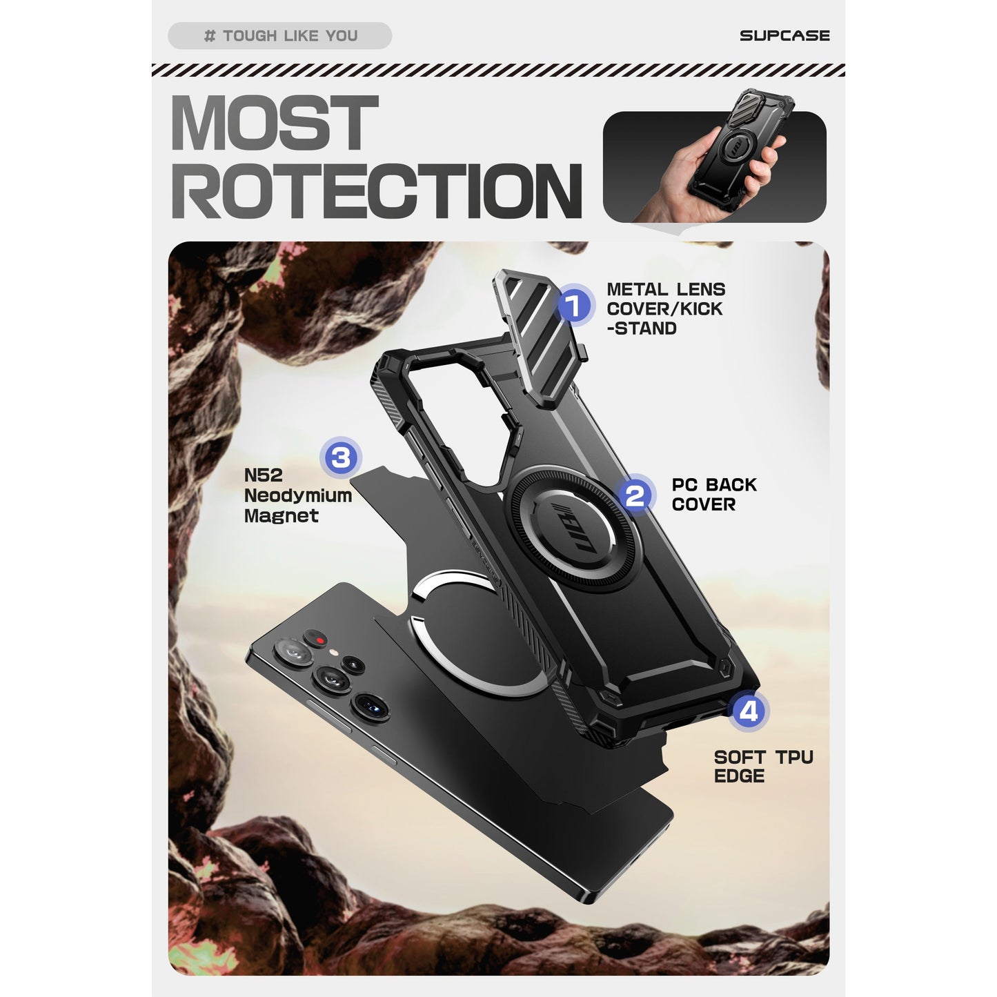 Galaxy S25 Ultra Unicorn Beetle MAG XT Bumper Case -Black