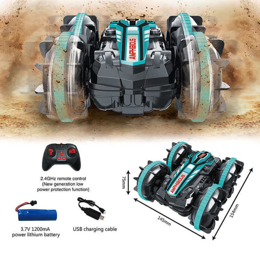 High-Tech 2.4G Amphibious Stunt RC Car - Double-Sided Tumbling | KidsToyLover - www.Shopthatapp.com