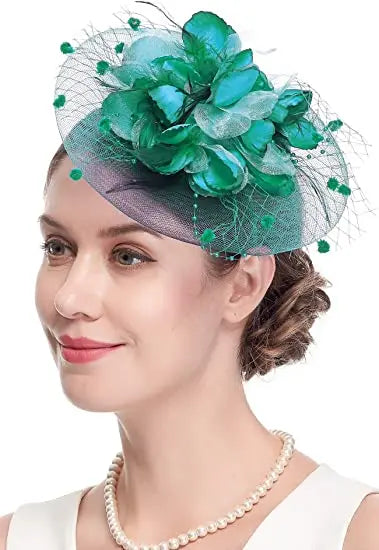 Lady Fancy Mesh Wedding Fascinators Hats for Womens Headwear Veil Flower Cocktail Tea Party Church Derby Hat Chapeu Feminino - www.Shopthatapp.com