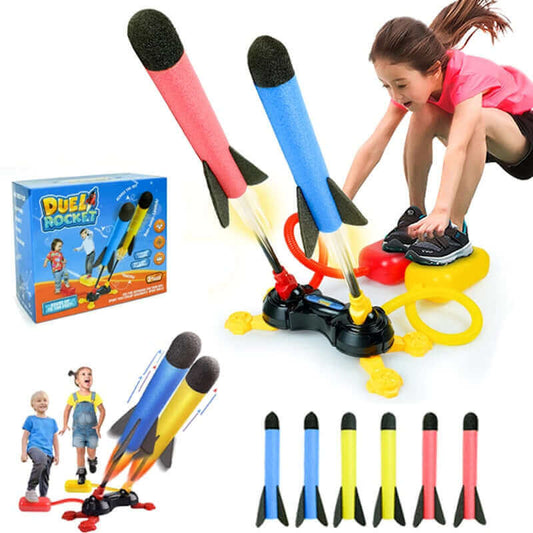 Safe & Durable Kid Air Rocket Launcher - Fun Outdoor Jump Toy for Kids & Adults - www.Shopthatapp.com #