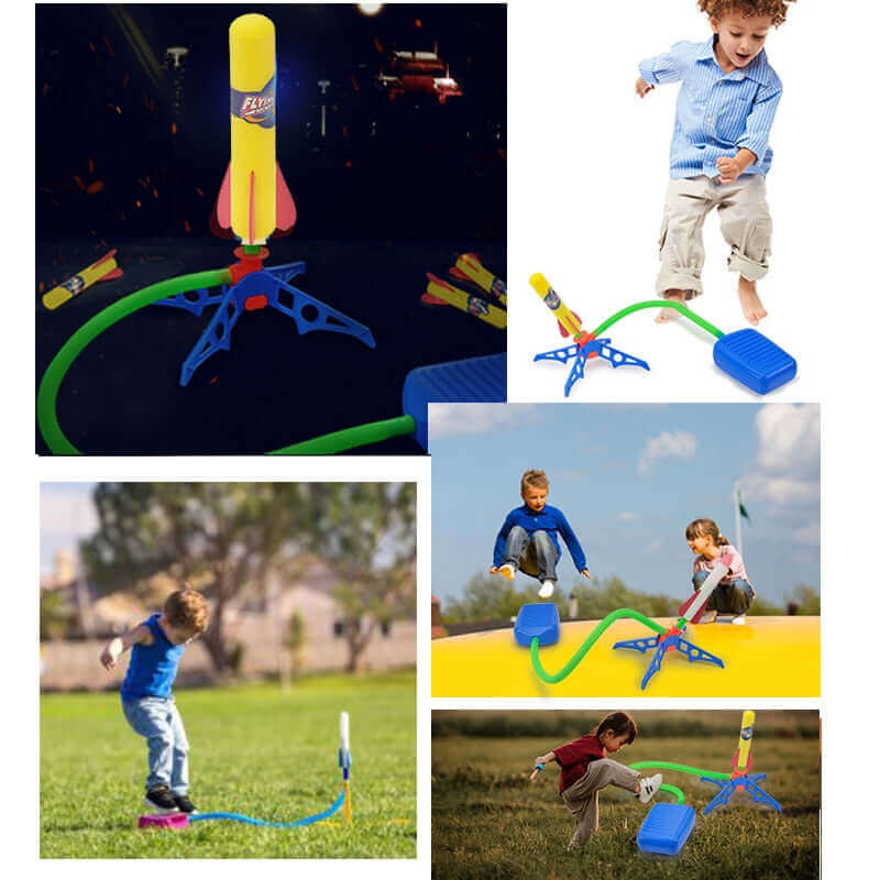 Safe & Durable Kid Air Rocket Launcher - Fun Outdoor Jump Toy for Kids & Adults - www.Shopthatapp.com #