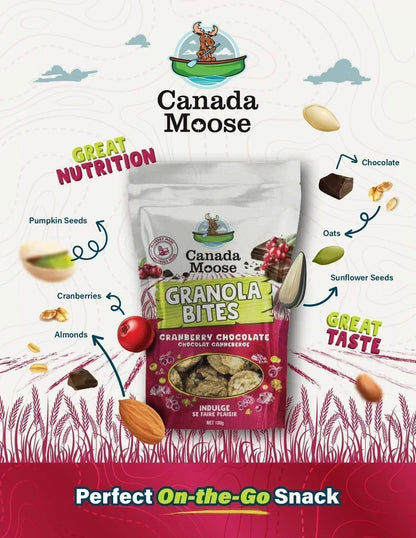 Canada Moose Granola Bites Cranberry Chocolate 100G - www.Shopthatapp.com