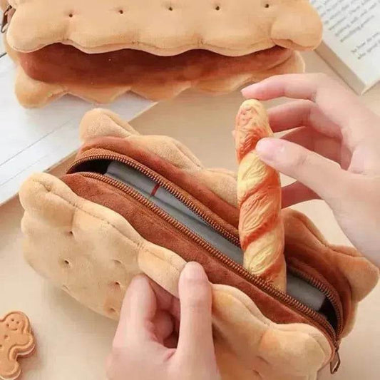 Sandwich Biscuit Plush Pencil Bag School Supplies - www.Shopthatapp.com #
