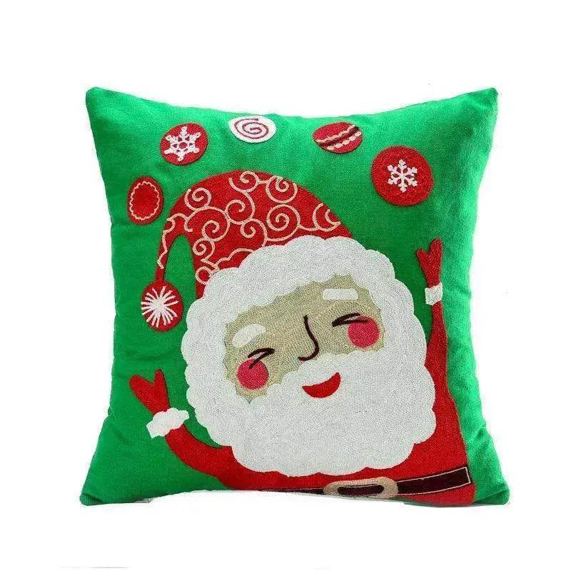 Santa Claus Tree Snowman Sofa Cushion Cover Pillow Case - www.Shopthatapp.com