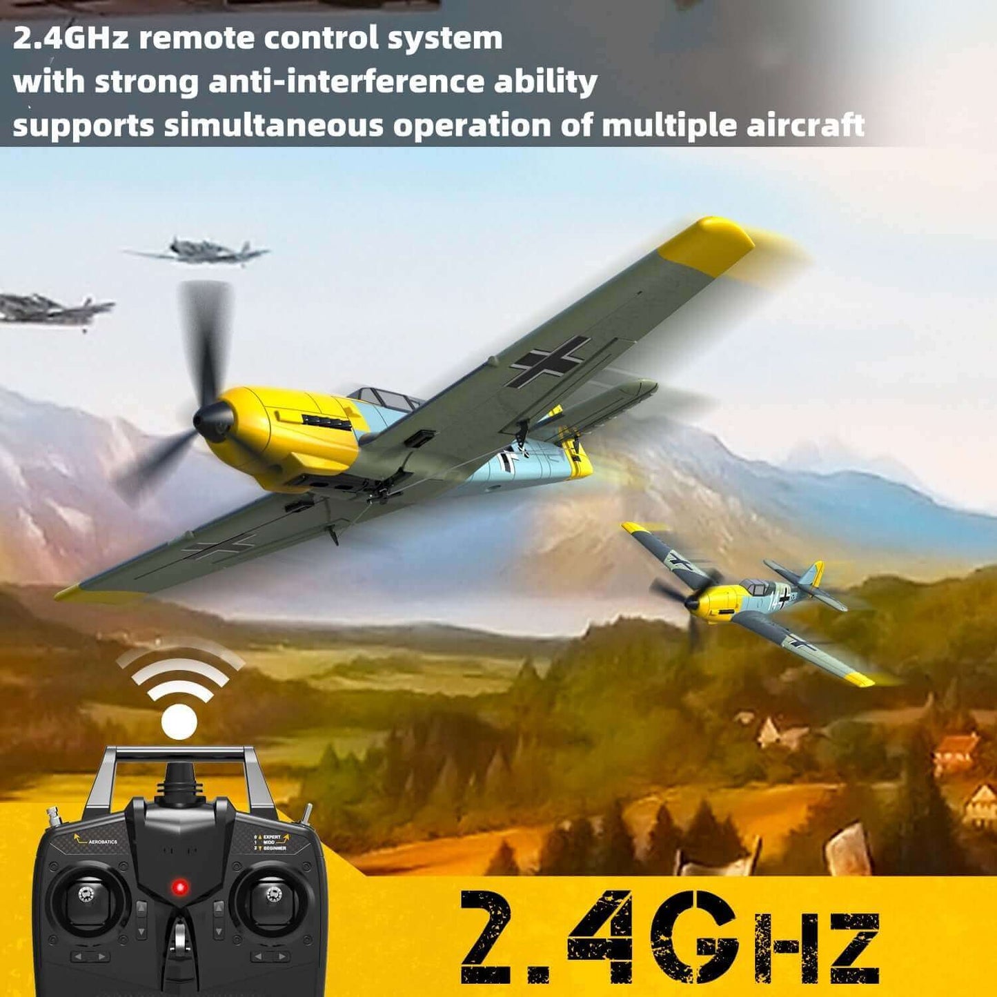BF109 Warbird RC Plane, 2.4GHz 4CH 400mm Wingspan - Aerobatics & XPilot EPP RTF - www.Shopthatapp.com