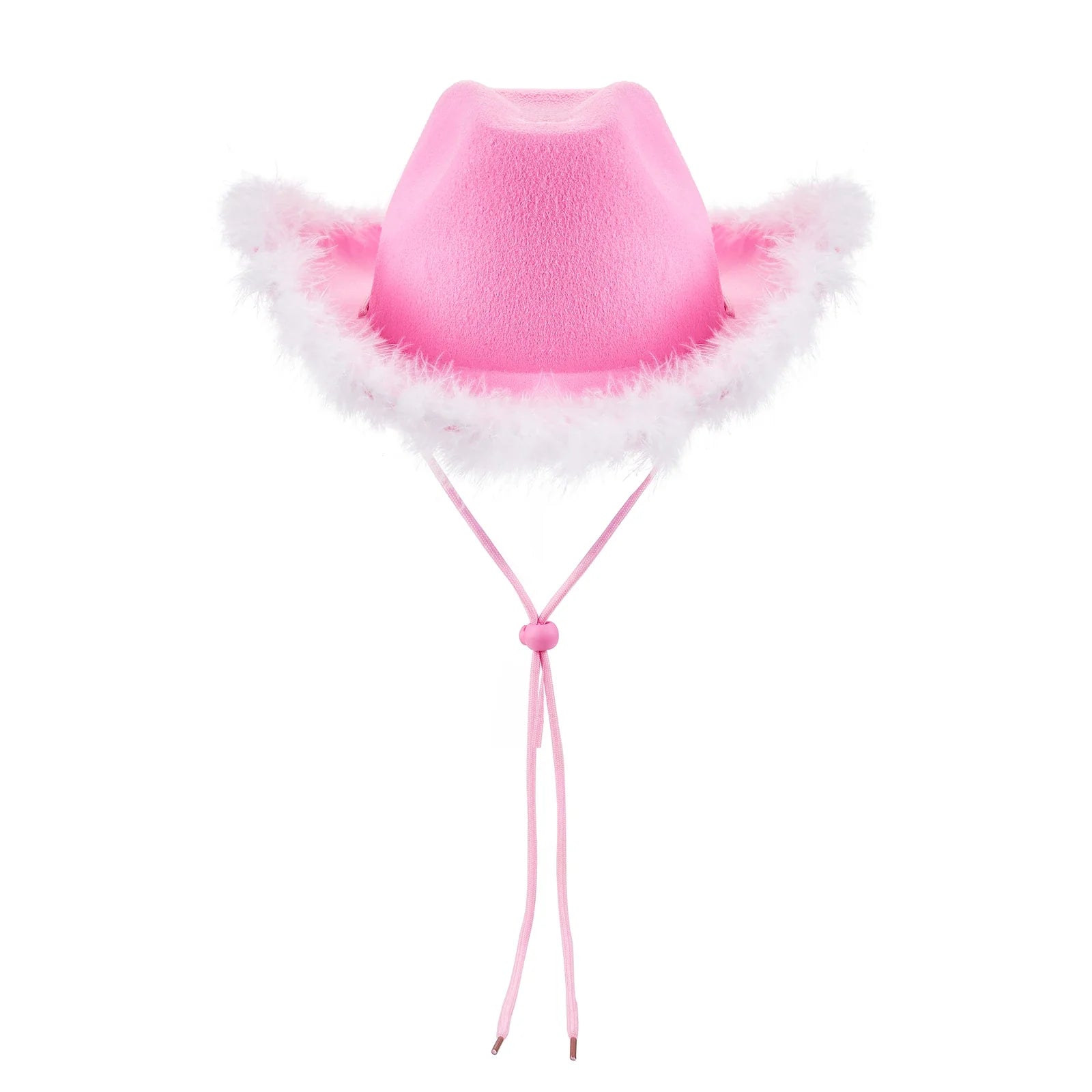 2024 Fashion Women´s Party Hats Cowboy Hat Adult Solid Color Furry Trim Wide Brim Hat Female Cap for Dating Party - www.Shopthatapp.com