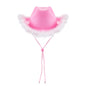 2024 Fashion Women´s Party Hats Cowboy Hat Adult Solid Color Furry Trim Wide Brim Hat Female Cap for Dating Party - www.Shopthatapp.com