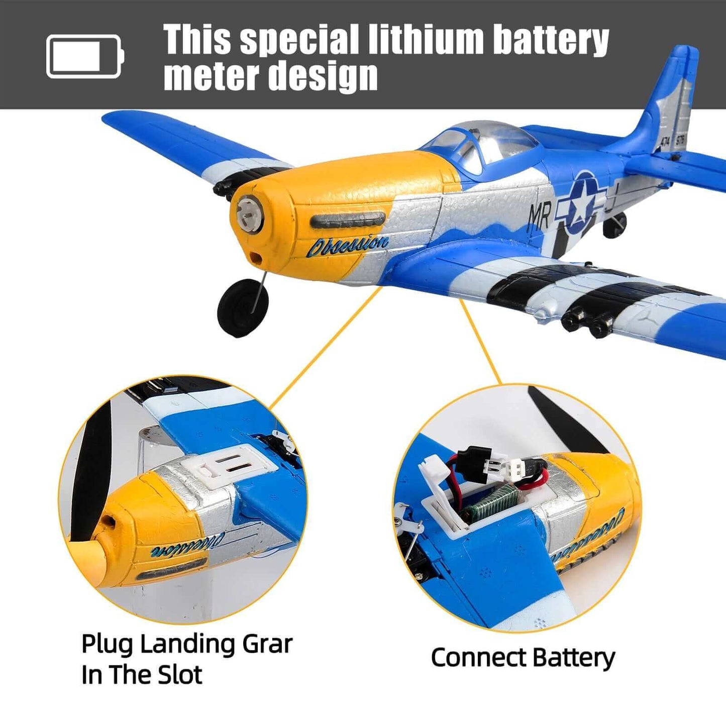 P51D Mustang EPP Warbird RC Glider - Durable, Beginner-Friendly - www.Shopthatapp.com