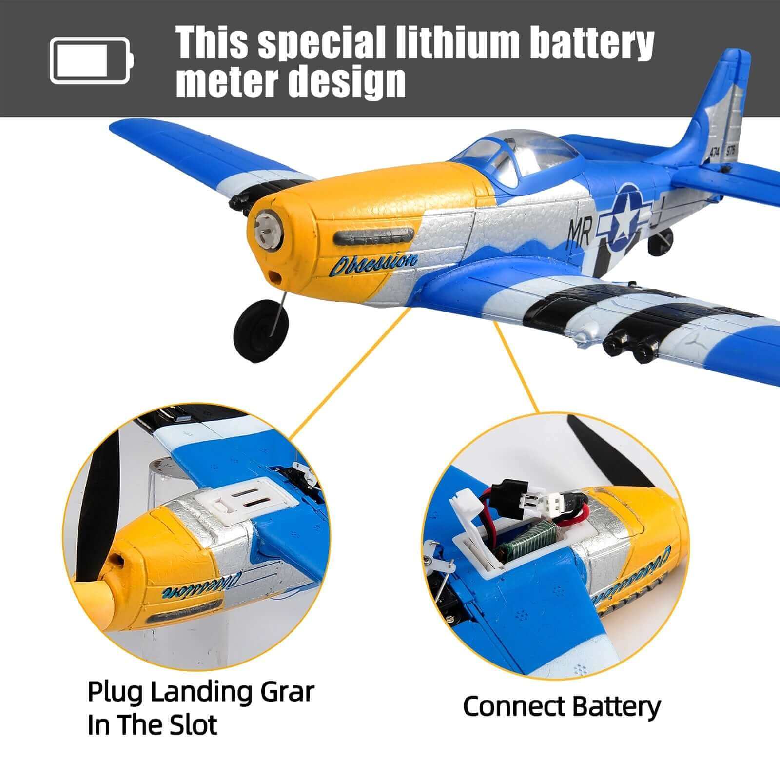 P51D Mustang EPP Warbird RC Glider - Durable, Beginner-Friendly - www.Shopthatapp.com